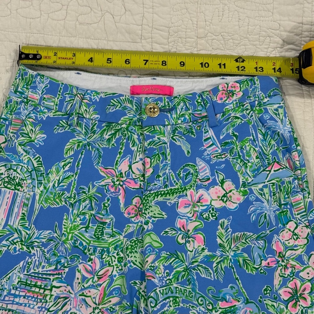 Lilly Pulitzer Womens Blue Tropical Floral Bermuda Shorts Size 0 stretch - Picture 3 of 8